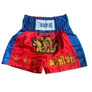 Muay Thai Thailand Fighting Red Shorts Athletic Large